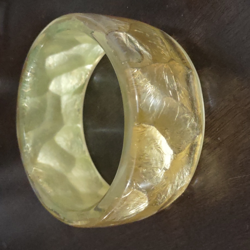 Women's Crushed Gold Chunk Bangle Bracelet